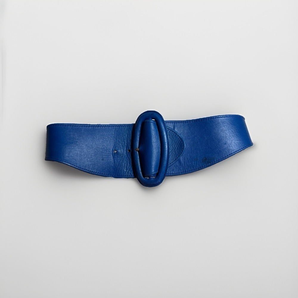 VTG Robert Lee Morris for DONNA KARAN Cobalt Blue Belt Sz M Waist 29"-33" 90s
